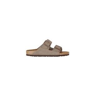 Slipper Birkenstock Unisex Arizona Suede Taupe Narrow-Schoenmaat 41