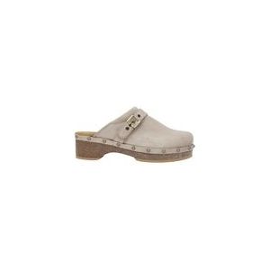 Klomp Scholl Women Pescura Clog 50 Cork Suede Sa Dark Beige-Schoenmaat 42