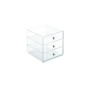 Opbergbox iDesign Drawers met 3 Laden Transparant (16,5 x 17,8 x 16,5 cm)