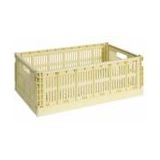 HAY - Colour Crate Large - Opbergbox - Lichtgeel - 100% Gerecycled Plastic