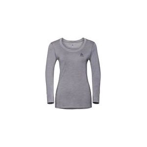 Ondershirt Odlo Women BL Top Crew Neck LS Merino 130 Grey Melange-XS