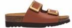 Scholl - Monterey - Slippers - Camel - Synthetisch - 2 Gespen