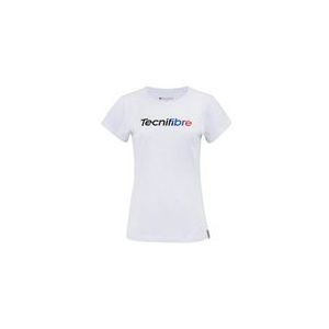 Tennisshirt Tecnifibre Girls Club Junior White-6 - 8 jaar