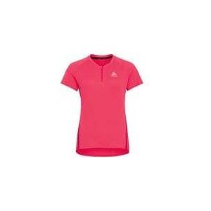 Sportshirt Odlo Women Crew Neck S/S 1/2 Zip Axalp Training Paradise Pink-S