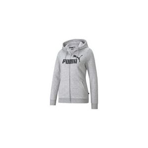 Vest Puma Women Essentials Logo Full Zip Hoodie FL Gray-XL