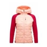 Peak Performance - Helium Down Hybrid Hood - Damesjas - Peach Fuzz Tech Burgundy