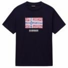 Napapijri - S-Drapeau SS - T-shirt - Blauw - Relaxed Fit