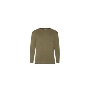 Trui KnowledgeCotton Apparel Men Regular Double Layer Rolledge Crew Neck Knit Burned Olive-XS
