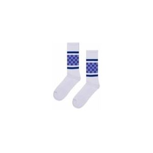 Happy Socks - Checked Stripe Sneaker - Huissokken - White