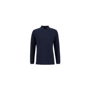 Barbour - Essential LS Tartan Pique Polo Shirt - Navy/Winterberry - Piquépoloshirt met Lange Mouwen