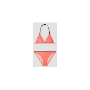 Bikini O'Neill Girls Essential Triangle Neon Coral-Maat 140