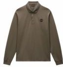 Napapijri - E-Badge LS - Poloshirt - Groen - Lange Mouwen