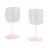 Wijnglas HAY Tint Wine Glass Clear, Jade Light Pink And Light Pink (Set van 2)