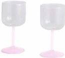 Wijnglas HAY Tint Wine Glass Clear, Jade Light Pink And Light Pink (Set van 2)