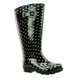 Regenlaars Wide Wellies Polka Dots Zwart Kuitmaat XL-Schoenmaat 40