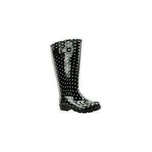 Regenlaars Wide Wellies Polka Dots Zwart Kuitmaat XL-Schoenmaat 40
