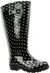 Regenlaars Wide Wellies Polka Dots Zwart Kuitmaat XL-Schoenmaat 40