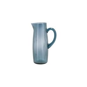 BITZ Kusintha glazen waterkan / schenkkan - 1,2 L - blauw - D 9.6 cm - H 25.5 cm