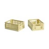 HAY - Colour Crate Mini - Opbergbox - Lichtgeel - Set van 2
