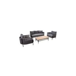 Sofa Set Yoi Umi Rectangle Black Rope Grey