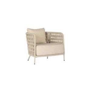 Loungestoel Borek Rapallo Fauteuil Alu Chalk / Rope White Taupe / Dune