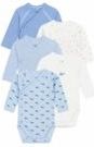 Petit Bateau - Rompertjes - Blauw - Set van 5 - Maat 60 - 3 maanden