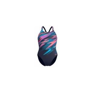 Badpak Speedo Women Eco+ Dig Printed Medalist Navy Orange-Maat 44