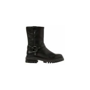 Lazamani - Merle Dames Biker Boots Leer Black