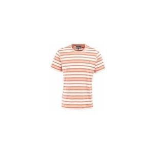 T-Shirt Barbour Men Crundale Stripe Tee Faded Orange-XXXL