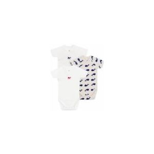 Petit Bateau - Rompertjes - Wit - Set van 3 - Amerikaanse Halslijn - Katoen