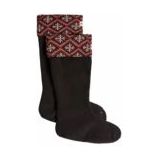 Hunter - U Fairisle Tall Boot Sock - Laarzensok - Black - 100% Polyester