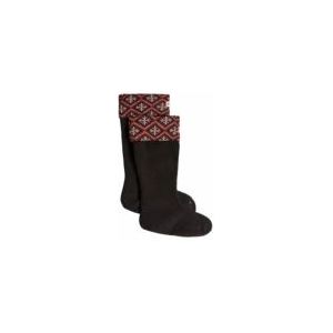 Hunter - U Fairisle Tall Boot Sock - Laarzensok - Black - 100% Polyester
