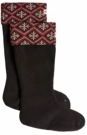 Hunter - U Fairisle Tall Boot Sock - Laarzensok - Black - 100% Polyester