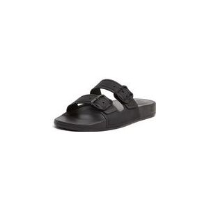 FitFlop Women iQushion Two-Bar Buckle Slides All Black-Schoenmaat 41