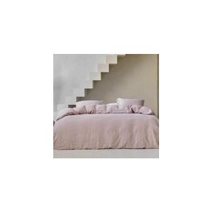 Yumeko overtrekset gewassen linnen roze stripe 140x220 + 1/60x70 - Biologisch & ecologisch