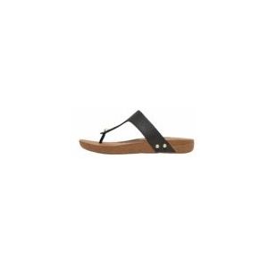 FitFlop Women iQushion Leather Toe-Post Sandals Black-Schoenmaat 42