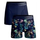 Boxershort Muchachomalo Men shorts Biker Poseidon Donkerblauw/Print (2-pack)-M