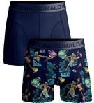 Boxershort Muchachomalo Men shorts Biker Poseidon Donkerblauw/Print (2-pack)-M