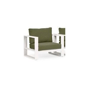 Loungestoel Suns Savona Matt White / Forest Green