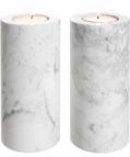 Theelichthouder Eichholtz Tealight Holder Tobor L White Marble (Set van 2)