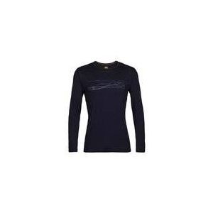 Longsleeve Icebreaker Men 200 Oasis LS Crewe Ski Stripes Midnight Navy-M