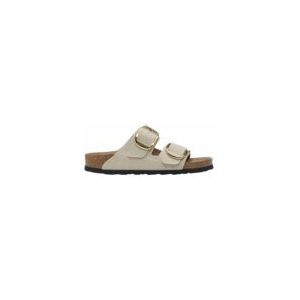 Slipper Birkenstock Women Arizona Big Buckle Rivet Logo Textile Vegan Canvas Eggshell Narrow-Schoenmaat 38