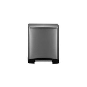 EKO E-Cube Prullenbak - Pedaalemmer - Black Steel - 28 + 18 Liter - Anti-slip- Soft-close - Fingerprintproof