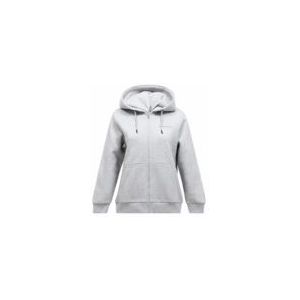 Peak Performance - Original Small Logo Zip - Hoodie - Med Grey Melange - 80% Katoen, 20% Gerecycled Polyester