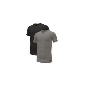 Ondershirt Adidas Men V-Neck Assorted Black Heather Grey (2 Pack)-M
