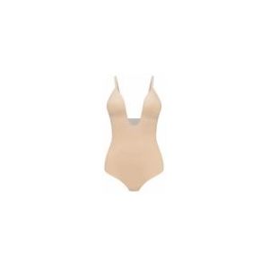 Corrigerende Body Bye Bra Women Sculpting Bodysuit Deep V Thong Beige-XXL