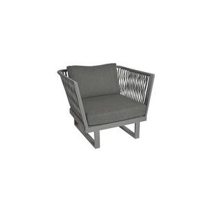 Loungestoel Borek Altea Lage Fauteuil Donkergrijs + Zit- & Rugkussen Charcoal