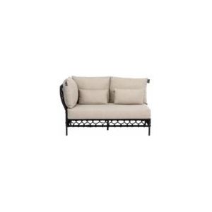 Applebee - Pure Sofa 141 Right - Loungebank - Aluminium - Rope Weaving - Zwart Grijs