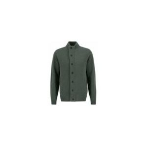 Barbour - Essential Patch Zip Through Knitted Jumper - Gebreid Vest - Olive