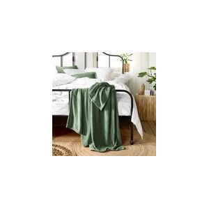 De Witte Lietaer Fleece deken Snuggly Khaki - 150 x 200 cm - Groen
